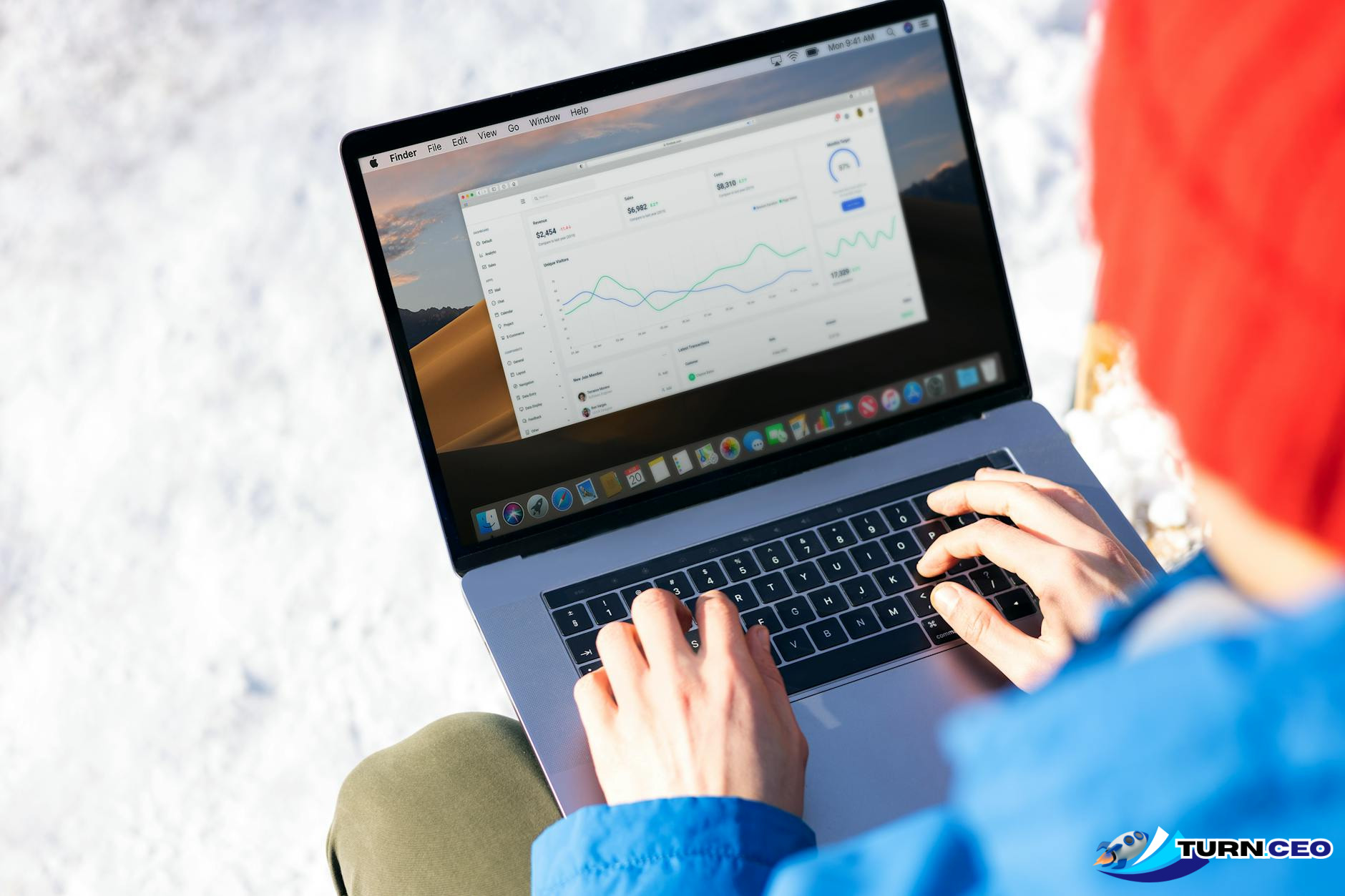 financial dashboard showing key business metrics and charts on computer screen